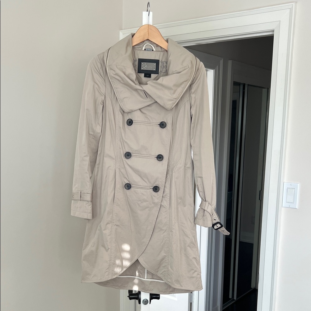 Mackage Beige Double-Breasted Trench Coat